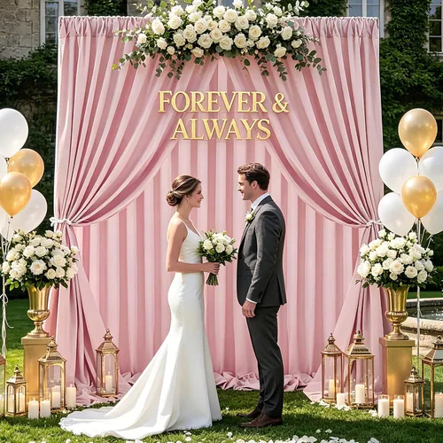 Miniatura 49 de Cortinas de Telón de Fondo Blanco de 2 Paneles 5 x 1,5 m de Poliéster, Telón de Fondo para Fotografía, Cortinas para Decoración de Fondo de Boda