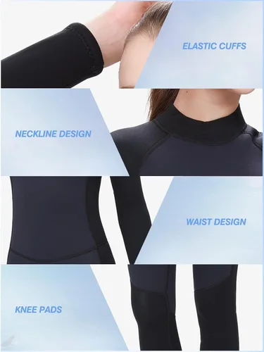 Miniatura 3 de FLEXEL Traje de neopreno de cuerpo completo de una pieza para mujeres y hombres de 0.118 in, 3/0.079 in, 5/0.157 in, trajes de baño térmicos en agua