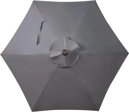Miniatura 4 de Blissun sombrilla de patio de 7.5 pies, sombrilla de jardín, sombrilla de mercado al aire libre con botón de inclinación y manivela, gris oscuro