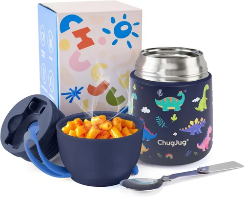 Miniatura 12 de Termo de sopa de 15 onzas para comida caliente para niños, tarro de comida aislado con cuchara, recipiente térmico para almuerzo, boca ancha vacío
