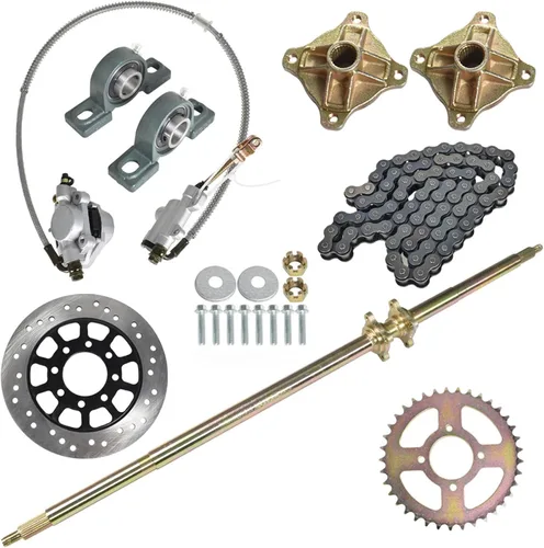 Kit de eje trasero vivo de 44 pulgadas/1120 mm para Go Kart de cuadra con piñón, freno, rueda y cubo de reemplazo para ATV, cuadra y Go Karts