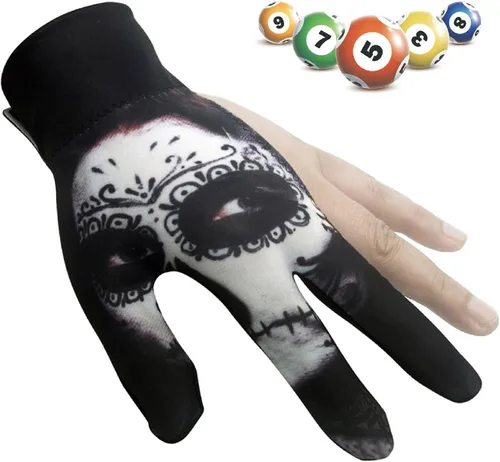 Miniatura 8 de Guantes de billar con 3 dedos para hombres y mujeres, elásticos, antideslizantes, resistentes al desgaste, transpirables, para la mano izquierda