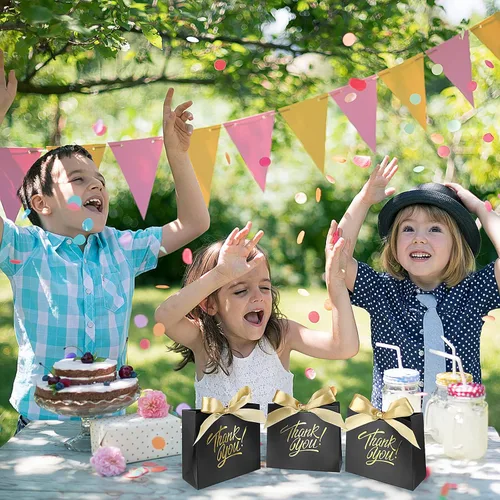 Miniatura 5 de Pequeñas bolsas de regalo de agradecimiento – Paquete de 60 mini bolsas de dulces para cumpleaños, bodas, fiestas y días festivos – Cajas de 4.5 x