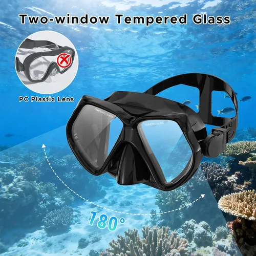 Miniatura 4 de Máscara de buceo Anti-niebla Natación Snorkel máscara para adultos Buceo Natación Snorkel Gafas Negro