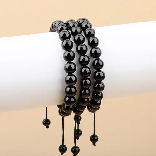 Miniatura 136 de AD Beads Pulseras de piedras preciosas unisex de 0.315 pulgadas (0.315 in), macramé curativo ajustable de 7 a 9 pulgadas Usa esta pulsera