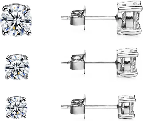 Miniatura 7 de Aretes de plata de ley 925 con circonita cúbica para mujeres y hombres, aretes de perlas cultivadas de agua dulce naturales, hipoalergénicos
