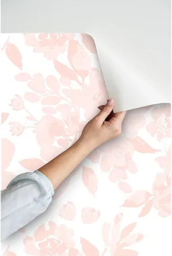 Miniatura 3 de Papel tapiz para despegar y pegar, peonías, rubor, flores, princesa, floral, para habitación de niñas, papel tapiz extraíble personalizado por