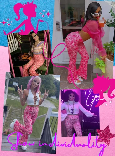 Miniatura 2 de Pantalones acampanados de los años 70 para mujer, traje EDC Rave Festival de cintura alta, parte inferior acampanada, bohemios, lindos pantalones