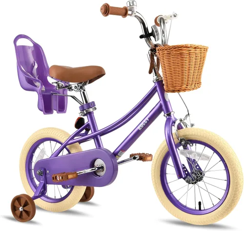 Miniatura 7 de RULLY Donna - Bicicleta infantil para niñas de 2 a 7 años, 12, 14 y 16 pulgadas, bicicleta de princesa con asiento de bicicleta para muñecas, ruedas