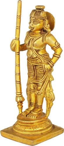 Miniatura 2 de Exotic India Udupi Krishna - Estatua de latón - Color latón natural