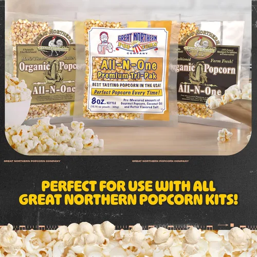 Miniatura 8 de Great Northern Popcorn - Máquina para hacer palomitas de maíz con carrito, hervidor de acero inoxidable de 8 onzas que hace hasta 48 tazas