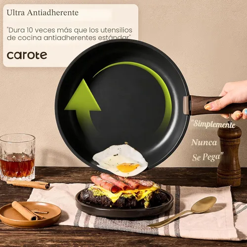 Miniatura 3 de CAROTE 19 piezas ollas y sartenes antiadherentes, juegos de utensilios de cocina con mango desmontable, ollas y sartenes de cocina de inducción