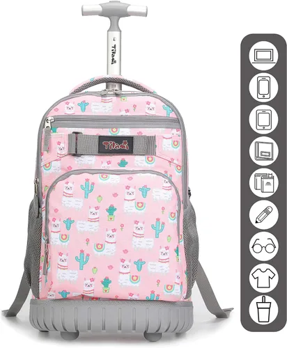 Miniatura 3 de Tilami Mochila con ruedas, mochila para laptop de 19 pulgadas con ruedas y lonchera