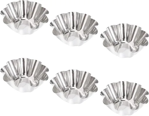 Hemoton Envoltorio de tarta de huevo, 12 piezas de tarta de huevo, mini moldes de acero inoxidable, mini tartaleta de tartaleta, pastel de tartaleta