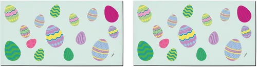 Miniatura 11 de Tapete de bienvenida al aire libre de Pascua clásico con patrón de huevo de Pascua personalizado para interiores Huevos - Personalizado