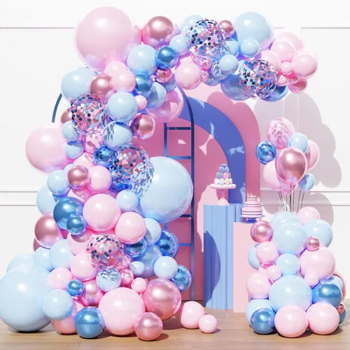 Miniatura 13 de Kit de arco de globos azules y plateados, 129 globos azul marino metálico de diferentes tamaños para decoraciones de fiestas de cumpleaños