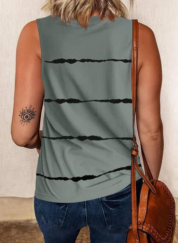 Miniatura 2 de SHEWIN - Camiseta informal sin mangas para mujer, camiseta de cuello redondo y corte holgado
