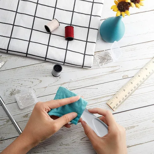Miniatura 5 de Outus 3 piezas de herramientas de costura para coser acolchados, prensar costuras y marcar tela, girador de puntos de plástico con borde de costura
