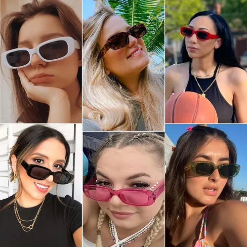 Miniatura 2 de Gafas de sol para fiesta, a granel, retro, pequeñas, rectangulares, para mujer, vintage, cuadradas, paquete de 12
