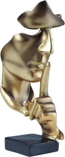 Miniatura 8 de aboxoo Estatuas abstractas El silencio es oro Objetos decorativos, estatuilla moderna y simple de resina, decoración de escritorio para piano
