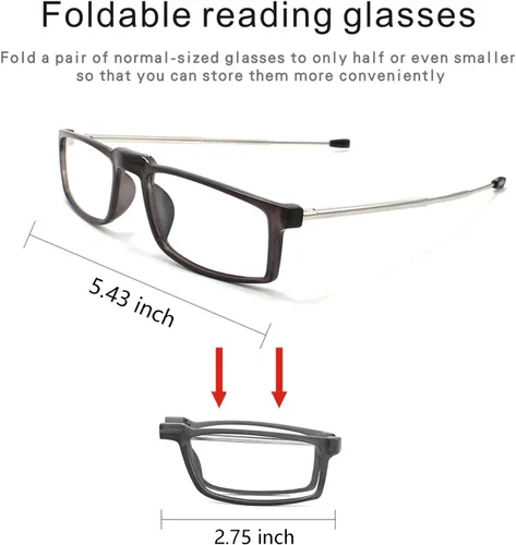 Miniatura 4 de Gafas de lectura plegables, lectores compactos portátiles para mujeres y hombres en estuche (paquete de 3 unidades 1.00)