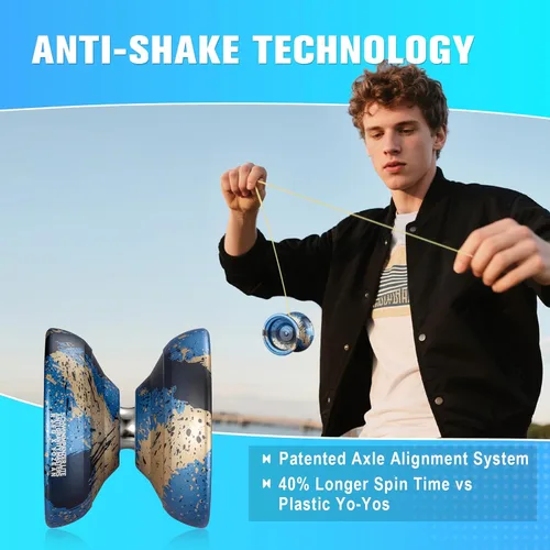 Miniatura 3 de TK2 Yoyo profesional de metal para niños de 8 a 12 años y adultos, Yoyo que no responde para principiantes avanzados y juegos profesionales, 10
