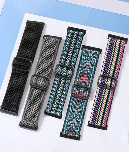 Miniatura 6 de Adorve Bandas elásticas de nailon compatibles con Fitbit Versa 3/Versa 4/Sense/Sense 2 para hombres y mujeres, banda deportiva elástica ajustable