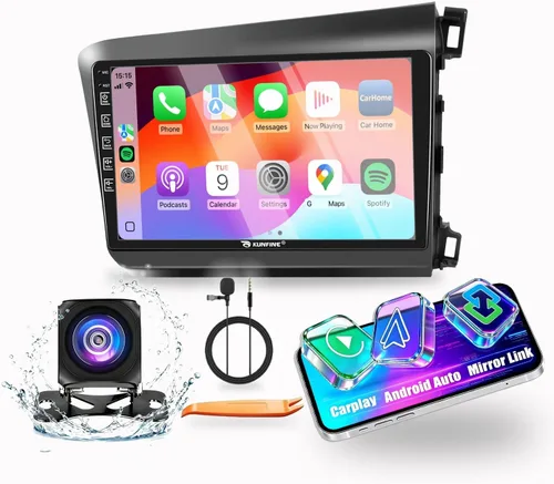 Miniatura 11 de Para Honda Civic 2012-2015 LHD Car CarPlay Android Navegación Automática Estéreo GPS Radio Reverse Cámara Pantalla 9 "IPS Pantalla Táctil Headunit