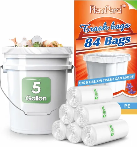 Miniatura 19 de 200 bolsas de basura pequeñas de 2 galones (1.8-2 galones) para cestas de basura de 1.6, 1.8, 2.2 galones, forros fuertes de 6.5 a 7 litros