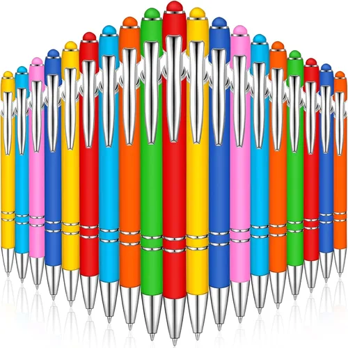 Miniatura 8 de Zonon 38 Piezas Bolígrafo Engomado con Punta de Stylus Bolígrafo de Metal Elegante Stylus Capacitivo con Agarre de Goma Suave, Tinta Negra