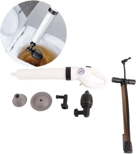 Miniatura 3 de Émbolo neumático para inodoro, limpiador de drenaje de alta presión para baño, cocina, draga de tubería de una sola toma, carcasa de ABS, pistola