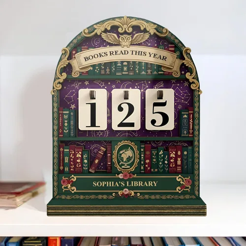 Miniatura 12 de Rastreador de Lectura de Libros Personalizado, Contador de Libros Leídos Este Año, Decoración de Biblioteca, Letrero de Seguimiento de Libros