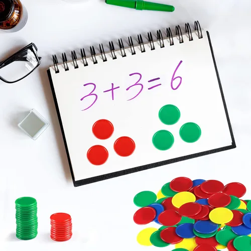 Miniatura 5 de Coopay Fichas de póquer de plástico de 1 1/2 pulgadas, contadores de aprendizaje, discos de conteo de fichas de bingo, marcadores para práctica