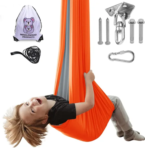 MINGLEWOOD - Paquete de columpio sensorial – Colgador giratorio de 360° – Juego completo para niños – Necesidades especiales: ansiedad, TDAH,