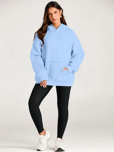 Miniatura 6 de EFAN - Sudadera con capucha para mujer - Sudadera de vellón sobredimensionada con mangas largas para otoño e invierno, ropa de moda inspirada
