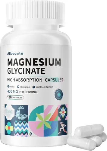 Miniatura 8 de Glicinato de magnesio 400 mg por porción, 100% quelado para una alta absorción, suave para el estómago, sin OMG, 90 cápsulas vegetarianas