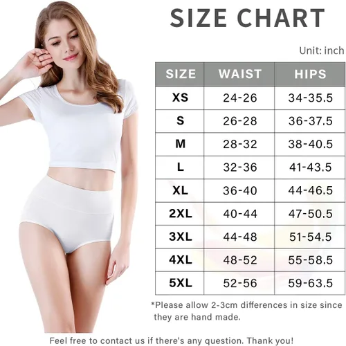 Miniatura 5 de wirarpa Ropa interior de algodón de cintura alta para mujer, calzones suaves y transpirables para mujer, de cobertura completa, paquete de 5