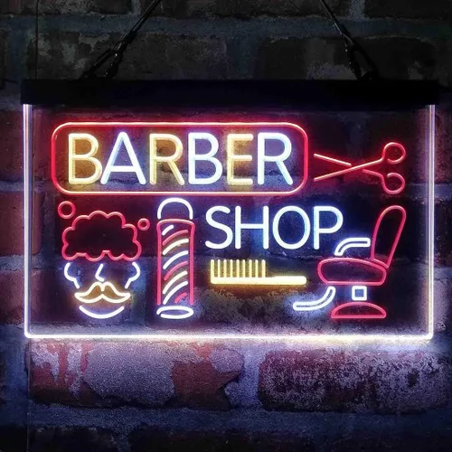 Miniatura 9 de ADVPRO Barbería barra de corte de pelo salón tricolor LED neón signo verde y rojo y amarillo 13 x 8.7 pulgadas st9s32-i2044-gry