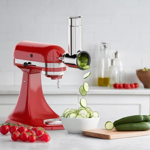 Miniatura 2 de Accesorio de triturador y rebanador de acero inoxidable para mezcladores de pie KitchenAid, accesorio rallador de queso para KitchenAid, ensaladera