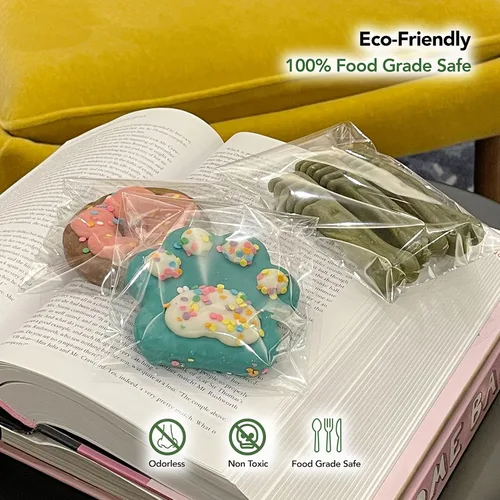 Miniatura 5 de Bolsas de celofán Seal Fresh de 5 x 5 pulgadas, paquete de 200 — Bolsas transparentes autoselladas resellables para galletas, dulces, pasteles