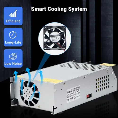 Miniatura 5 de Convertidor de 1000 W, convertidor de 110 V CA a 12 V CC, fuente de alimentación, transformador de interruptor de corriente máxima de 83 A CC