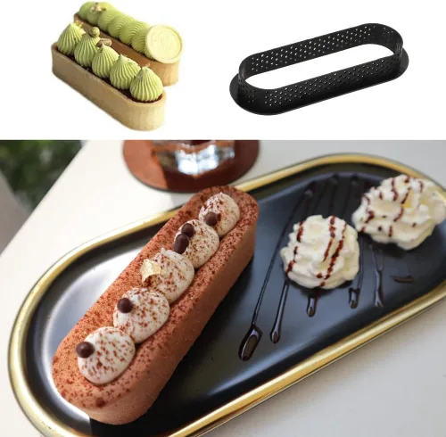 Miniatura 2 de Anillos redondos para tarta con parte inferior de tarta para torta, anillos perforados antiadherentes para mousse, queso, pastel, muffins, pastel