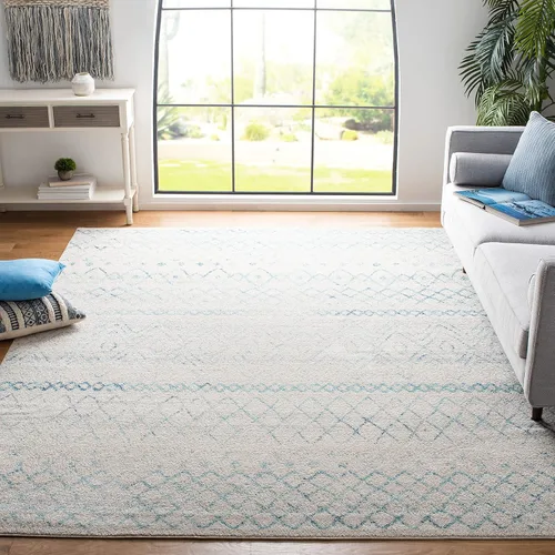 Miniatura 44 de SAFAVIEH Madison Collection - Alfombra decorativa de 2 x 3 pies, color marfil y carbón, diseño marroquí bohemio envejecido, no desprende pelusa