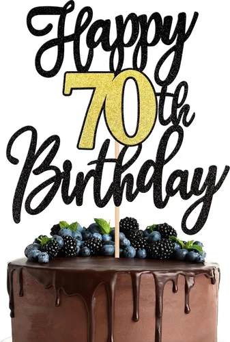 Miniatura 24 de 1 pieza de decoración para pastel de feliz cumpleaños número 30, negro dorado con purpurina, brindis por 30 años, palillo para pastel de cumpleaños