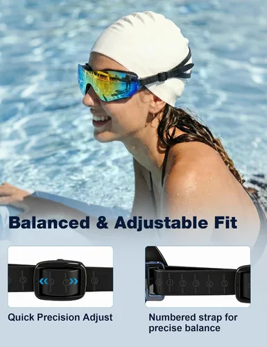 Miniatura 6 de Gafas de natación para adultos, sin marco, de visión amplia, para hombres y mujeres, antivaho, UV, a prueba de fugas, gafas de piscina