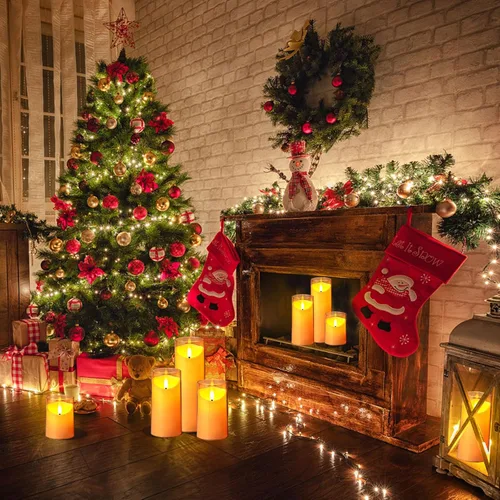 Miniatura 6 de NURADA Velas parpadeantes sin llama: Velas LED acrílicas de pilas con control remoto y temporizador para ambiente romántico y decoración de mesa