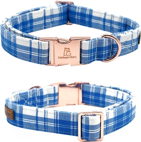 Miniatura 2 de Lionheart glory Collar de perro, Collar de perro para niños con corbatín azul ajustable, Collar con corbata para perros grandes Bandera