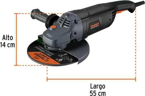 Miniatura 3 de TRUPER ESMA-9N4 Amoladora angular 9, industrial, 2400 w