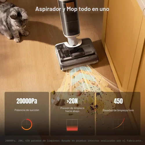 Miniatura 3 de Roborock F25 GT Set - Aspiradora y trapeador inalámbrico en seco y húmedo, limpiador de suelos de 20000Pa para pisos de baldosas y suelos duros