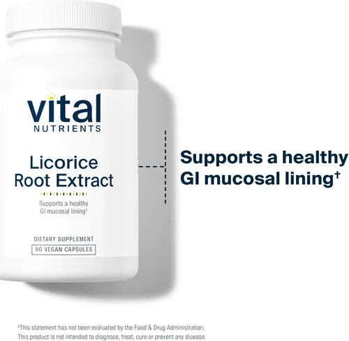 Miniatura 3 de Vital Nutrients - Extracto de raíz de regaliz - Apoyo inmunológico a base de hierbas - Apoyo suprarrenal - 90 cápsulas vegetarianas por botella